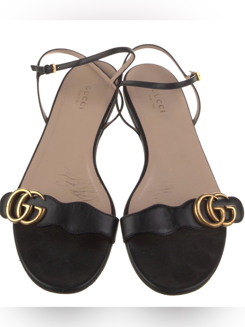 Gucci Black Leather Flat Sandal with Gold Double GG

US 10/ EU 41 - Picture 2 of 5